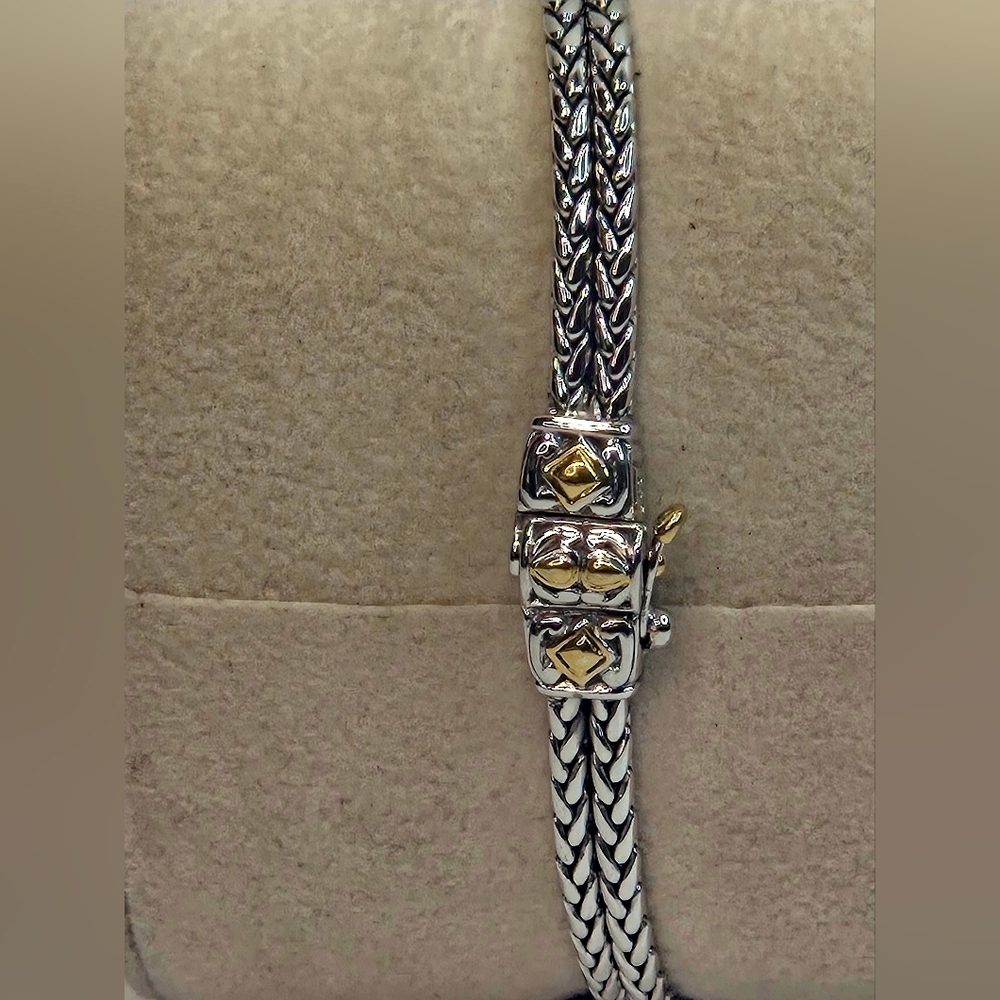 John Medeiros Sophisticated Silver and Gold Women's Bracelet - Picture 3 of 11